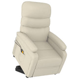 Stand up Massage Chair Cream White Faux Leather