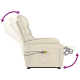 Stand up Massage Chair Cream White Faux Leather - Extra Image