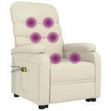 Stand up Massage Chair Cream White Faux Leather