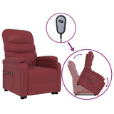 Stand up Massage Chair Wine Red Faux Leather - Front View