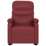 Stand up Massage Chair Wine Red Faux Leather - Top-Down View