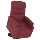 Stand up Massage Chair Wine Red Faux Leather - Low Angle