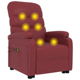 Stand up Massage Chair Wine Red Faux Leather