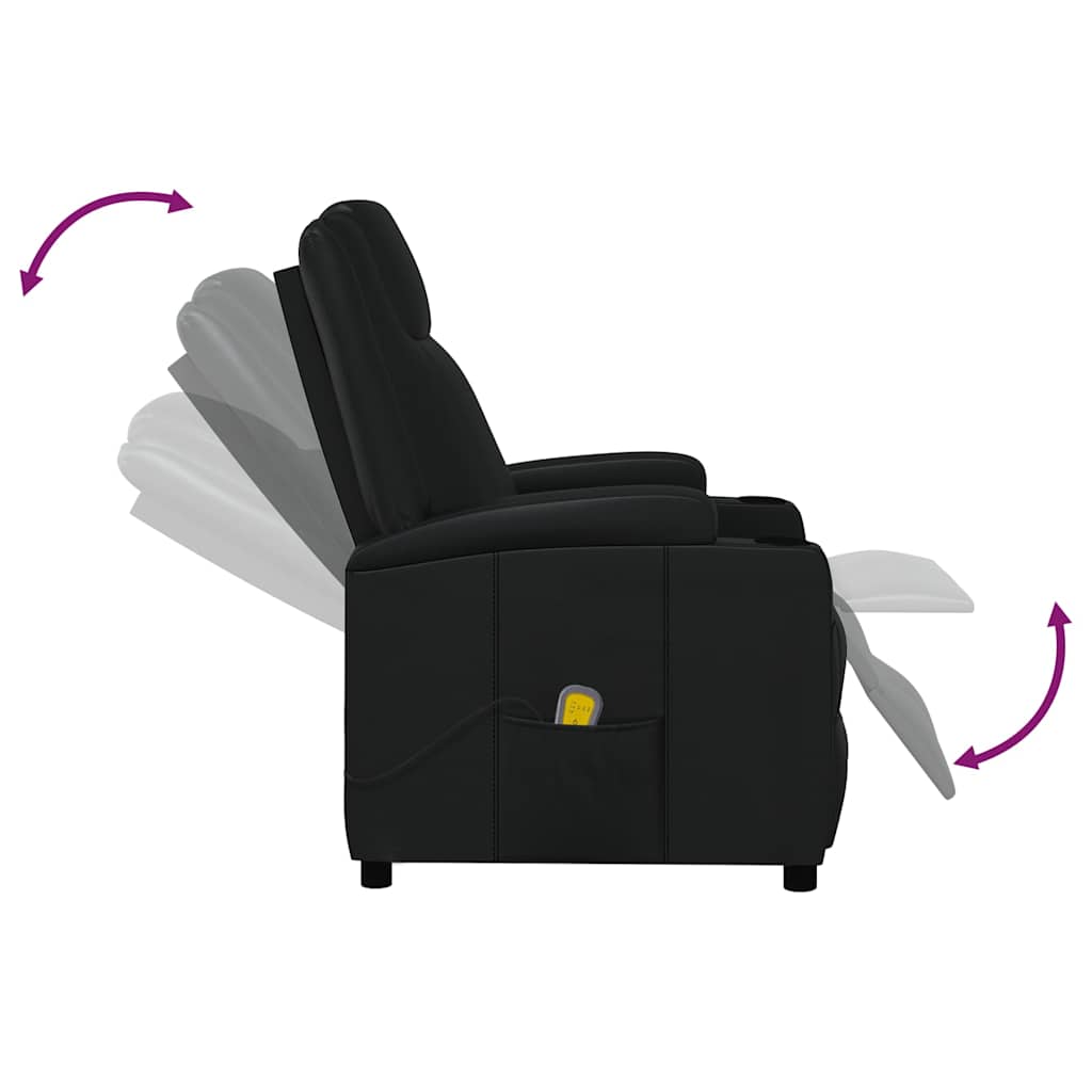 Massage Chair Black Faux Leather