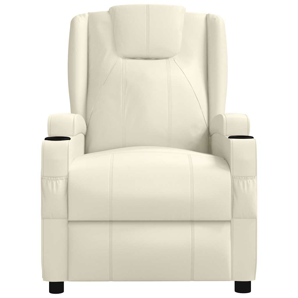Massage Chair Cream White Faux Leather