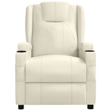 Massage Chair Cream White Faux Leather - Side View
