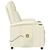 Massage Chair Cream White Faux Leather - 45-Degree Angle