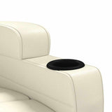 Massage Chair Cream White Faux Leather - Rear View
