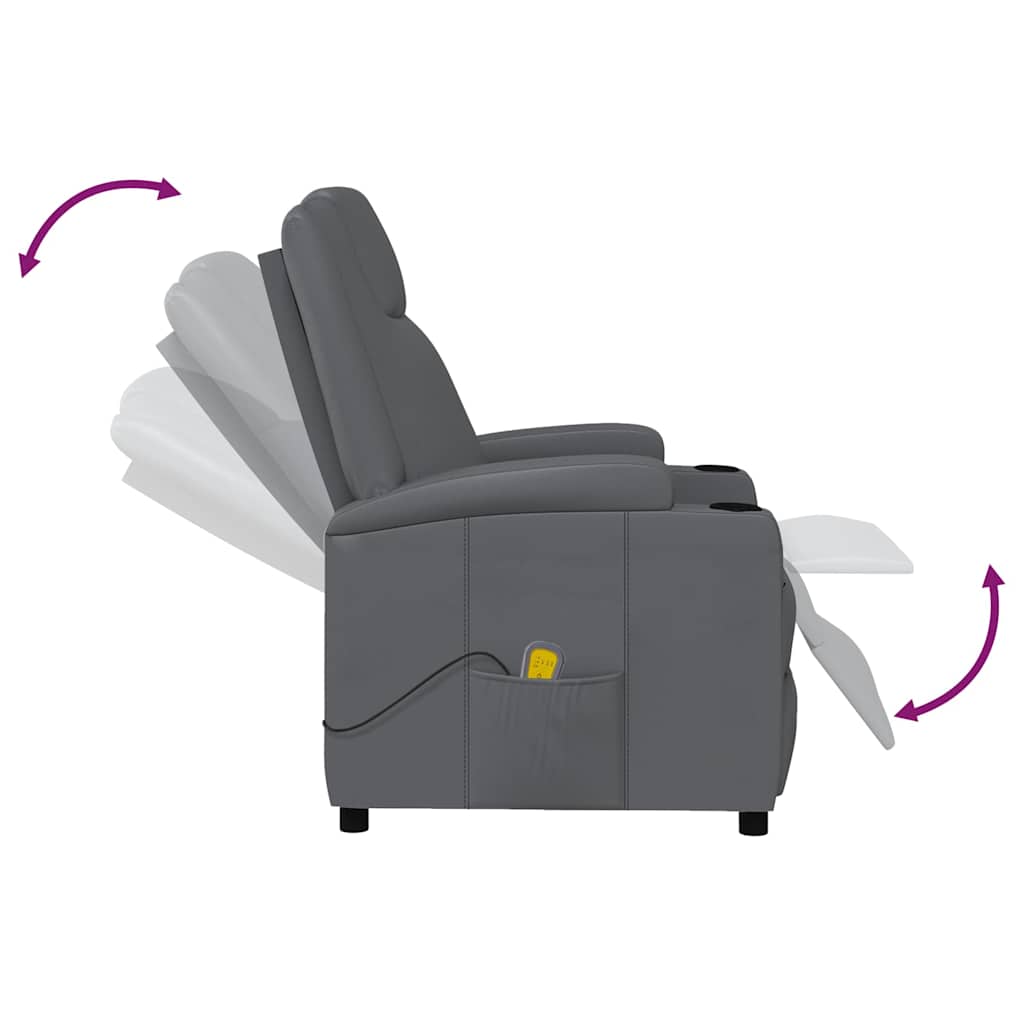 Massage Chair Anthracite Faux Leather