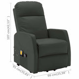 Stand up Massage Chair Anthracite Faux Leather - Low Angle