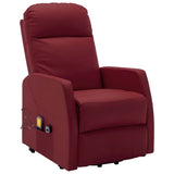 Stand up Massage Chair Wine Red Faux Leather