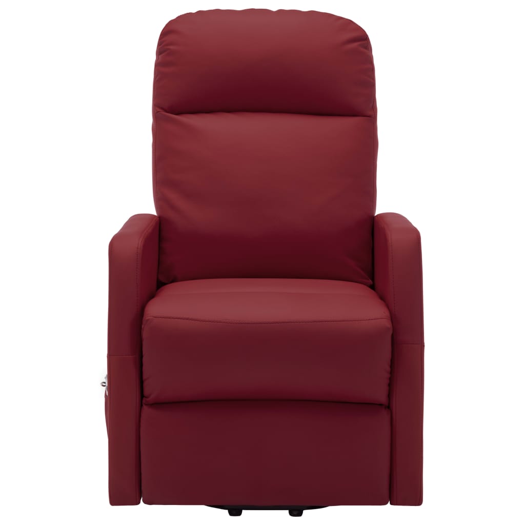 Stand up Massage Chair Wine Red Faux Leather