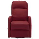 Stand up Massage Chair Wine Red Faux Leather - Side View