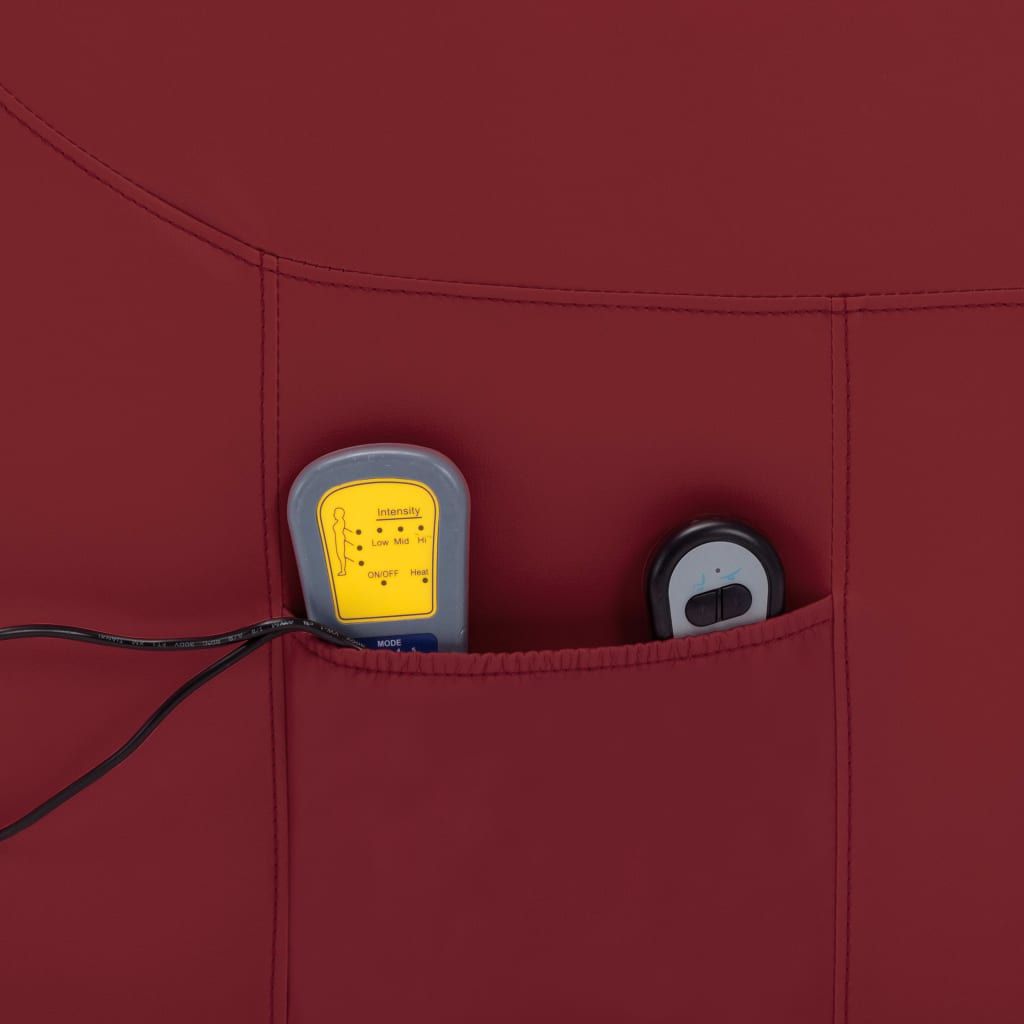 Stand up Massage Chair Wine Red Faux Leather