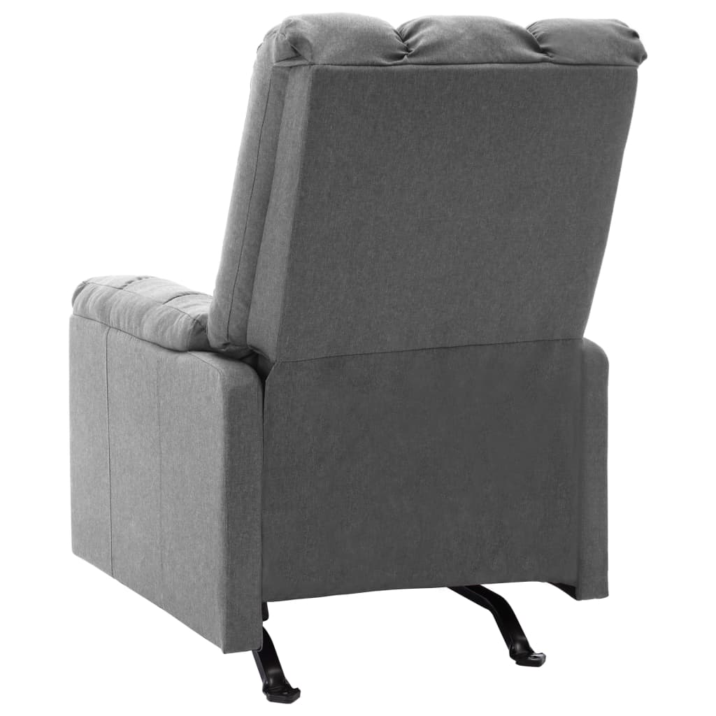 Massage Reclining Chair Light Grey Fabric