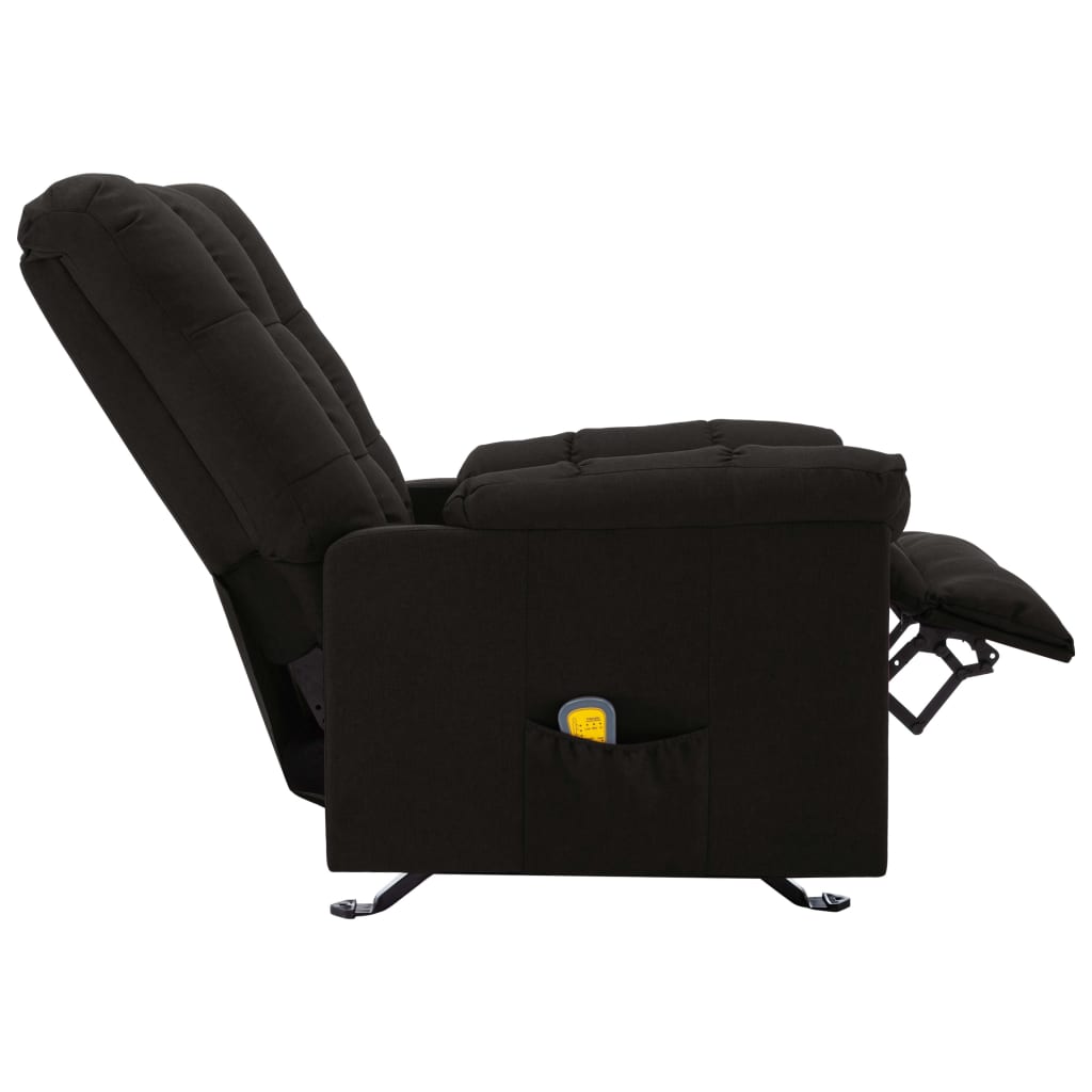 Massage Reclining Chair Black Fabric