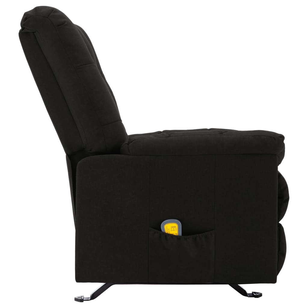 Massage Reclining Chair Black Fabric