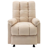 Massage Reclining Chair Cream Fabric - Front View