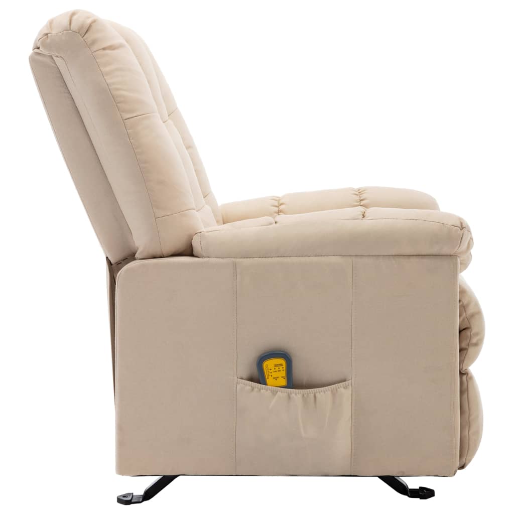 Massage Reclining Chair Cream Fabric