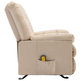 Massage Reclining Chair Cream Fabric - 45-Degree Angle