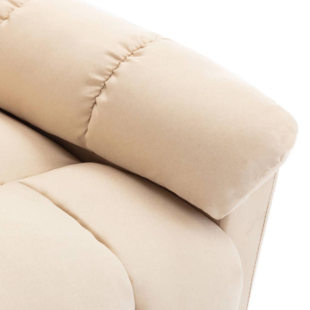 Massage Reclining Chair Cream Fabric