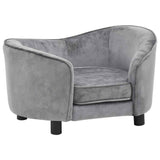 Dog Sofa Grey 69x49x40 cm Plush - Front View