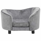 Dog Sofa Grey 69x49x40 cm Plush - Side View