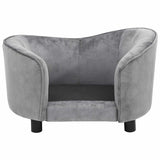 Dog Sofa Grey 69x49x40 cm Plush - Top-Down View
