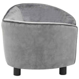 Dog Sofa Grey 69x49x40 cm Plush - 45-Degree Angle