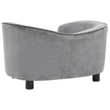 Dog Sofa Grey 69x49x40 cm Plush - Rear View