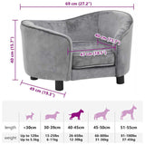 Dog Sofa Grey 69x49x40 Cm Plush - Extra Image