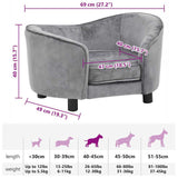 Dog Sofa Grey 69x49x40 cm Plush - Extra Image