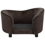 Dog Sofa Brown 69x49x40 cm Plush - Top-Down View