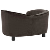 Dog Sofa Brown 69x49x40 cm Plush - Rear View