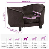 Dog Sofa Brown 69x49x40 cm Plush - Extra Image