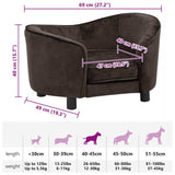 Dog Sofa Brown 69x49x40 cm Plush - Extra Image