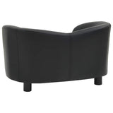 Dog Sofa Black 67x41x39 Cm Faux Leather - 45-Degree Angle