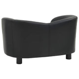 Dog Sofa Black 67x41x39 cm Faux Leather - 45-Degree Angle