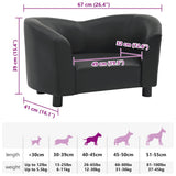 Dog Sofa Black 67x41x39 Cm Faux Leather - Low Angle
