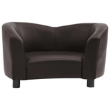 Dog Sofa Brown 67x41x39 cm Faux Leather - Side View
