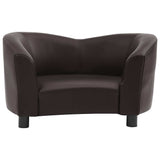 Dog Sofa Brown 67x41x39 cm Faux Leather - Side View