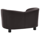 Dog Sofa Brown 67x41x39 cm Faux Leather - 45-Degree Angle