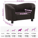Dog Sofa Brown 67x41x39 cm Faux Leather - Low Angle
