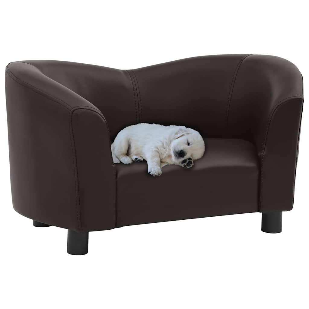 Dog Sofa Brown 67x41x39 Cm Faux Leather