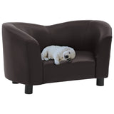 Dog Sofa Brown 67x41x39 cm Faux Leather