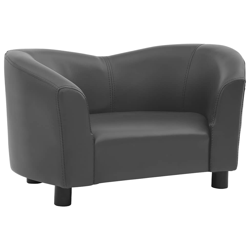 Dog Sofa Grey 67x41x39 Cm Faux Leather