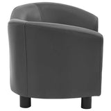 Dog Sofa Grey 67x41x39 Cm Faux Leather - Top-Down View