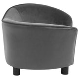Dog Sofa Grey 69x49x40 Cm Plush And Faux Leather