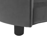 Dog Sofa Grey 69x49x40 Cm Plush And Faux Leather - Close-Up Angle
