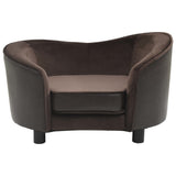 Dog Sofa Brown 69x49x40 Cm Plush And Faux Leather